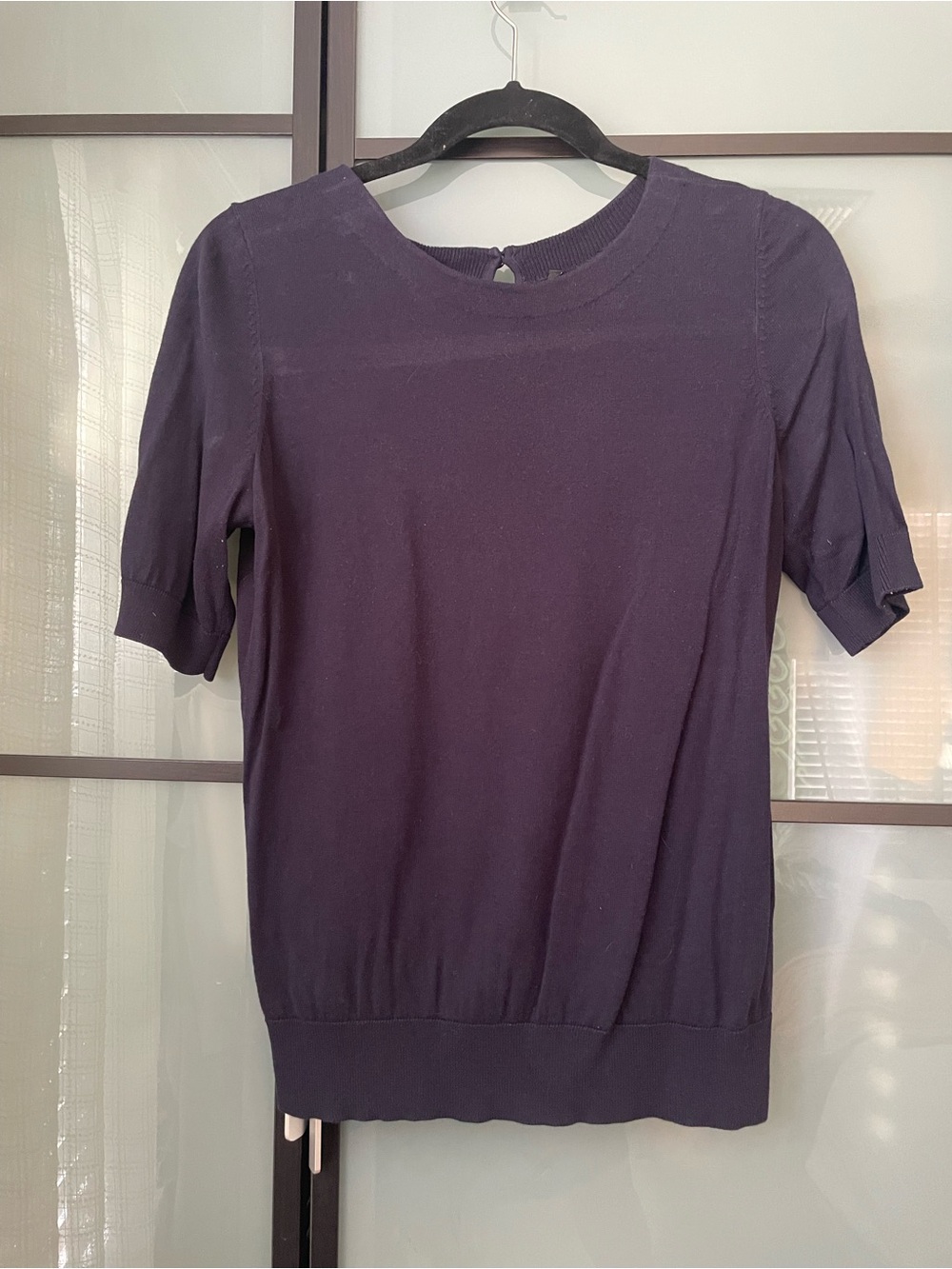 Philosophy Short Sleeve Knit Top - Deep Purple